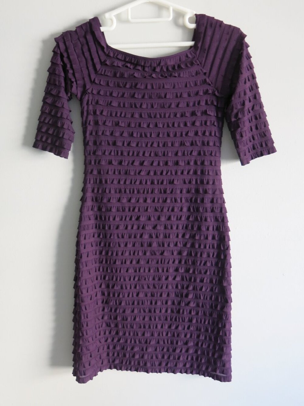 Frank Lyman Design Purple Fully Lined Ruffle Tiered Shift Dress - Size 4